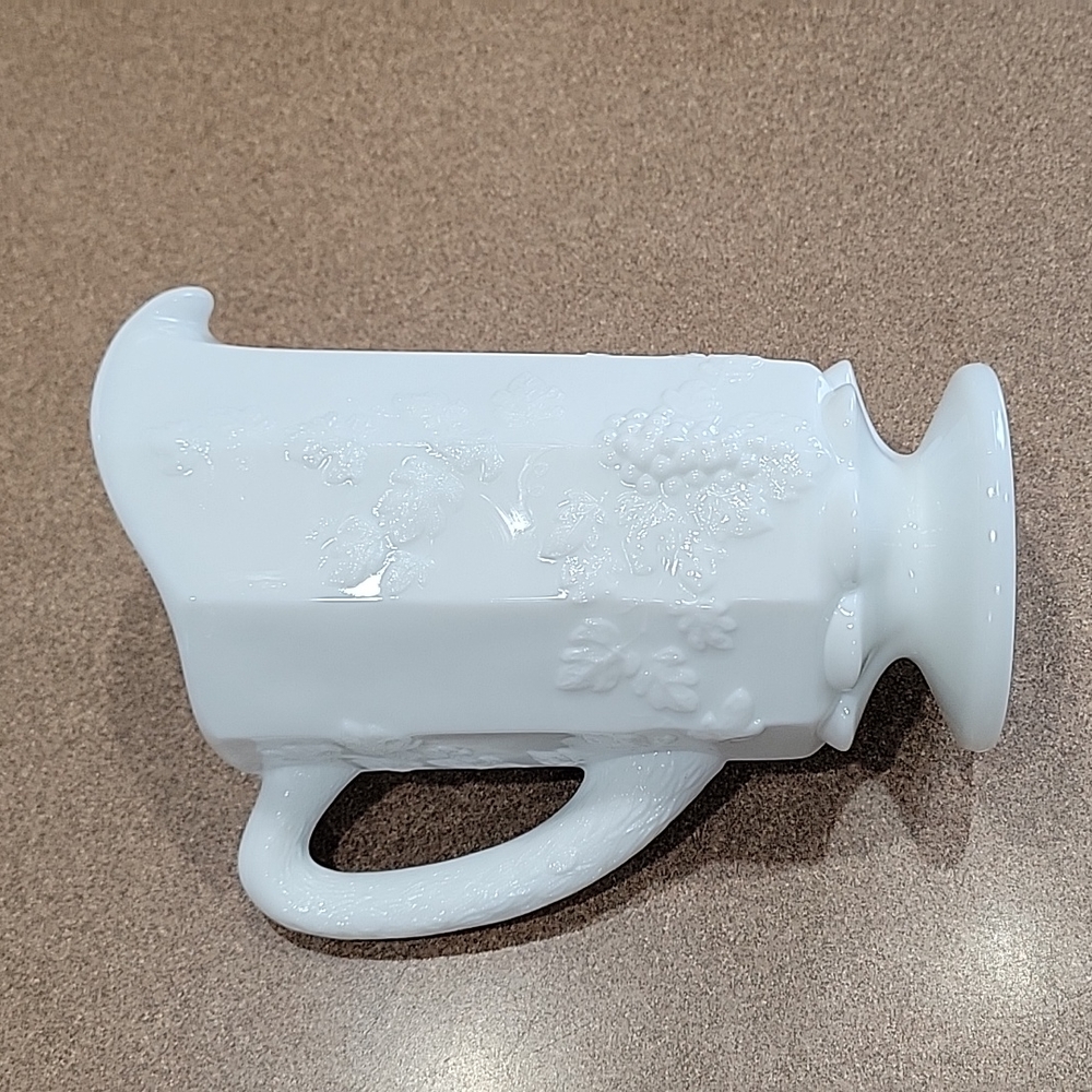 Vintage Grapevine Milk Glass Pitcher!!!